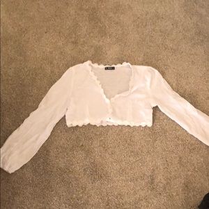 White long sleeve crop top